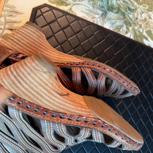 Pikolinos Gladiator Wedge Sandals Brown Spanish Leather Boho 36 - Picture 7 of 8